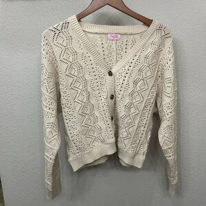Pink Lilly Boutique Cream Knit Cardigan Sweater